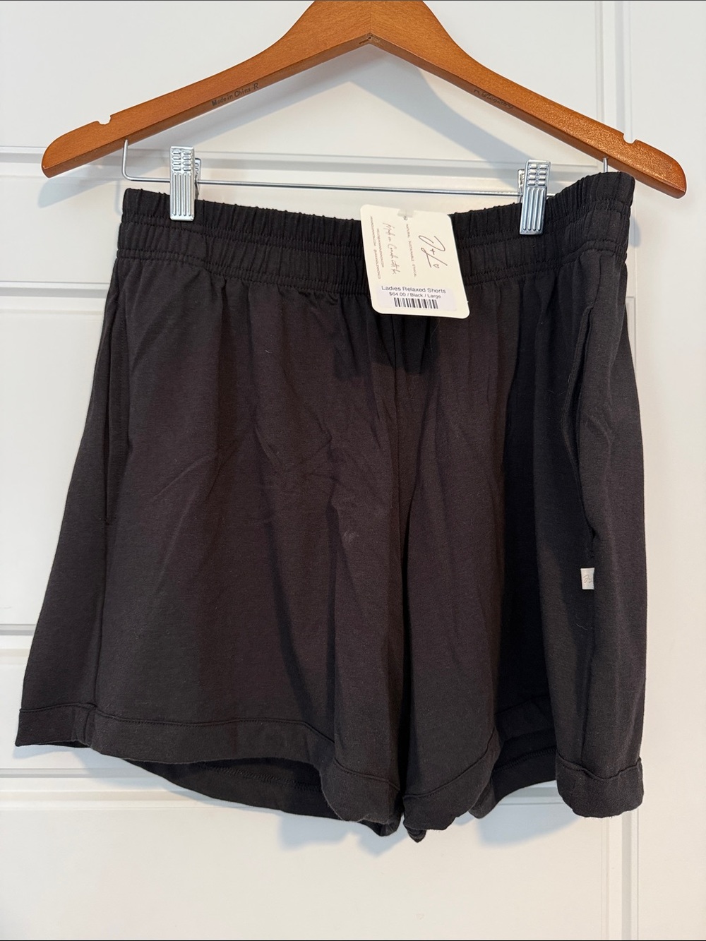 Black Women's Athletic Pull-On Shorts with Elastic Waist